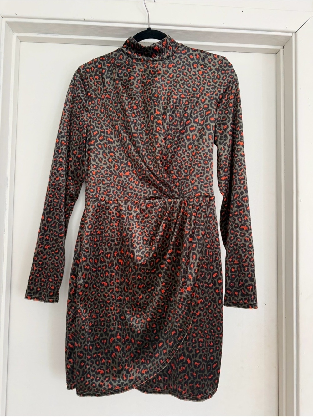 Black Halo Velvet Leopard Print Dress